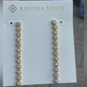 NWT- Kendra Scott Nydia Cubic Zirconia Flower Linear Drop Earrings
